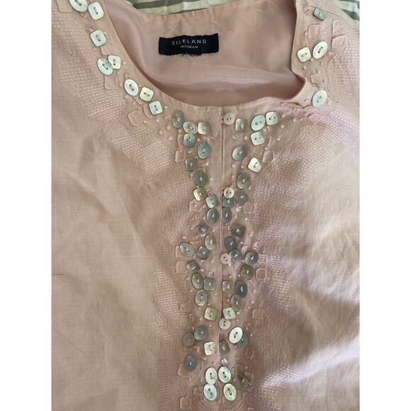 Silk Land Women's Silk blush Embroidered 3/4 Sleeve size XXL - Picture 1 of 5